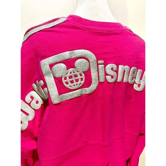 Disney Parks Spirit jersey world disney world mickey pink silver Women's M - Picture 3 of 8